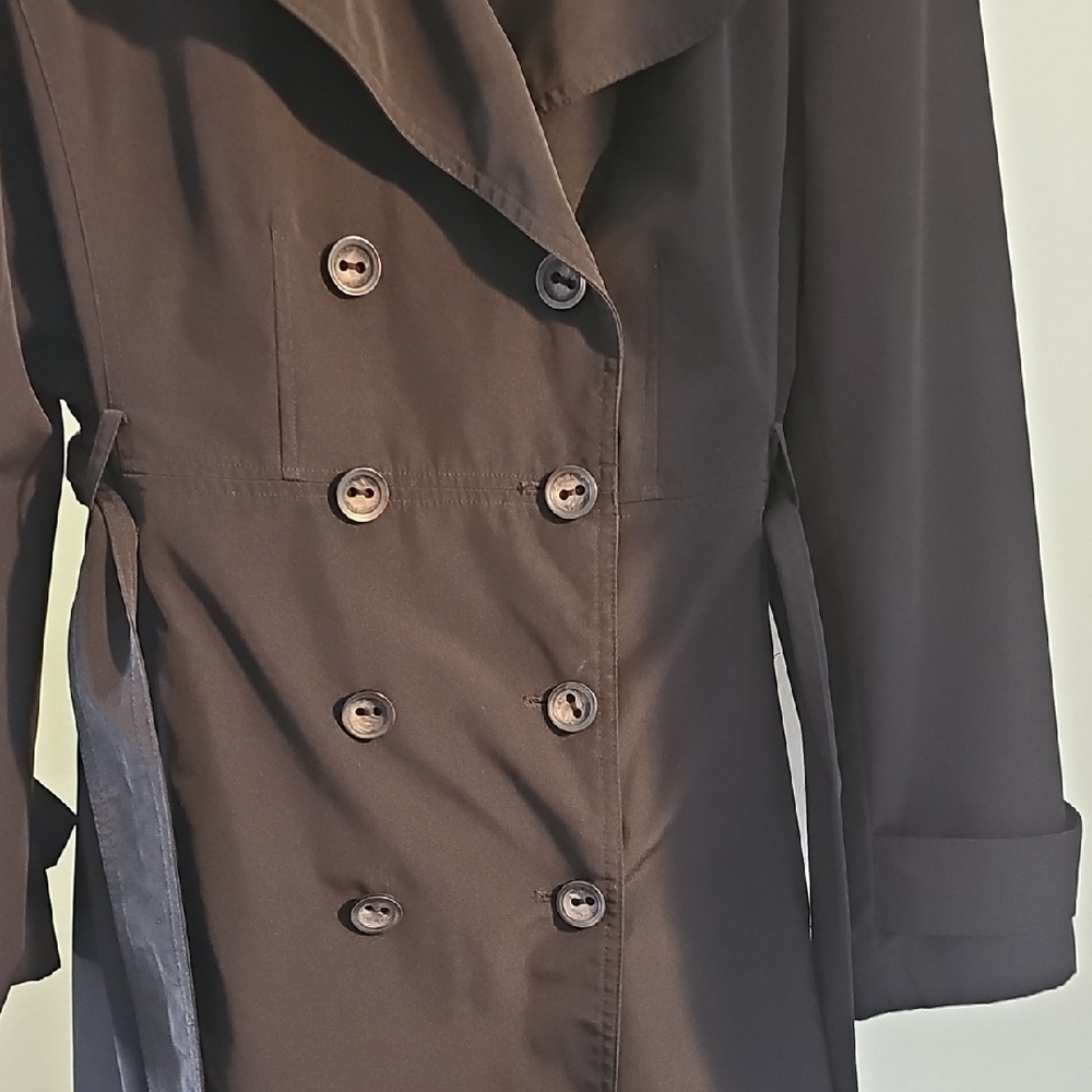 Calvin Klein Black Trench Coat - Picture 8 of 10